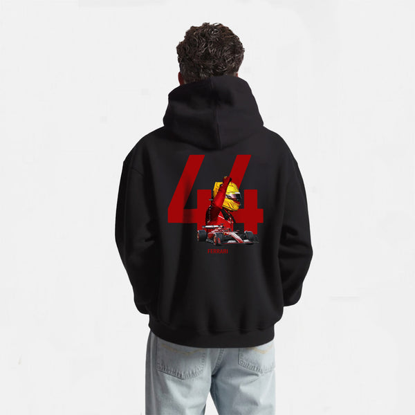 Sweat Ferrari F1 lewis hamilton noir de dos