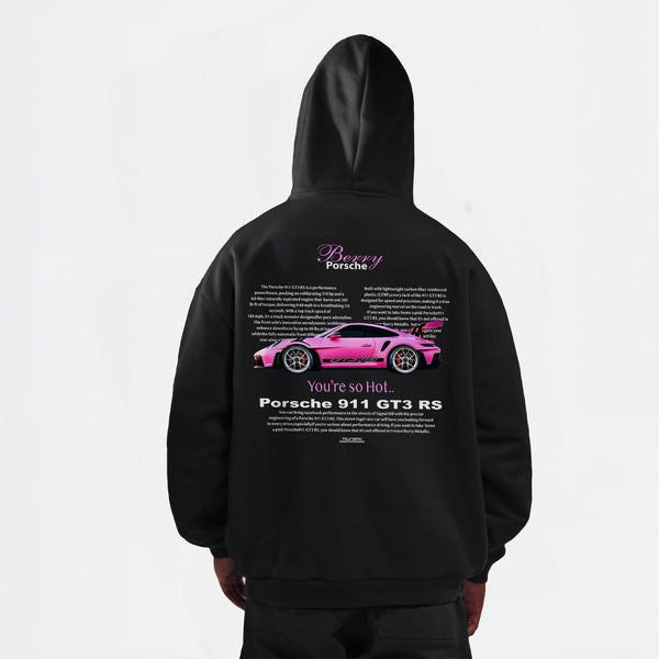 Hoodie GT3RS berry noir de dos