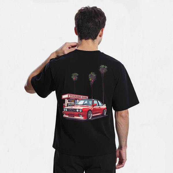 T-shirt BMW M3 E30 noir de dos
