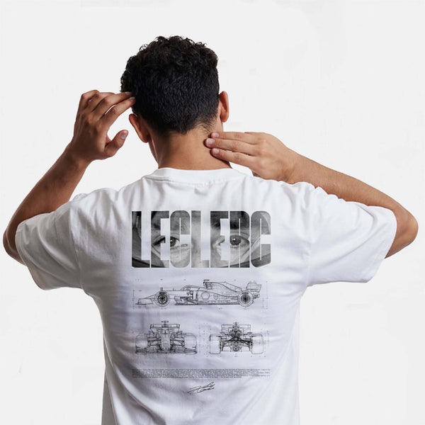 T-shirt Charles Leclerc Paddock Élite Blanc de dos
