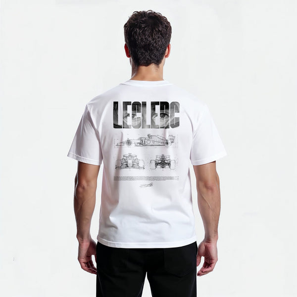 T-shirt Charles Leclerc Paddock Élite Blanc de dos