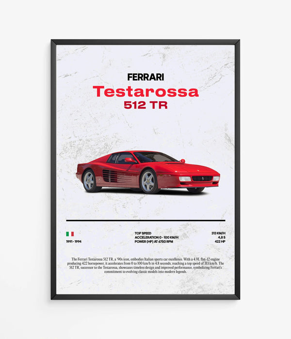 Póster Ferrari Testarossa 512 TR