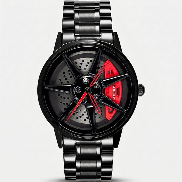 Reloj Shelby GT500 de frente, esfera llanta 3D giratoria