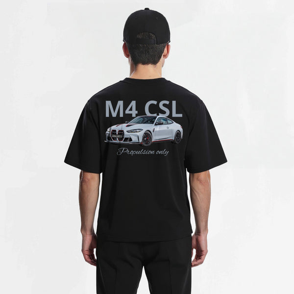 t-shirt bmw m4 csl gris noir de dos