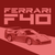 Affiche minimaliste de la Ferrari F40 avec typo bold et traitement rouge bicolore sur fond stylisé