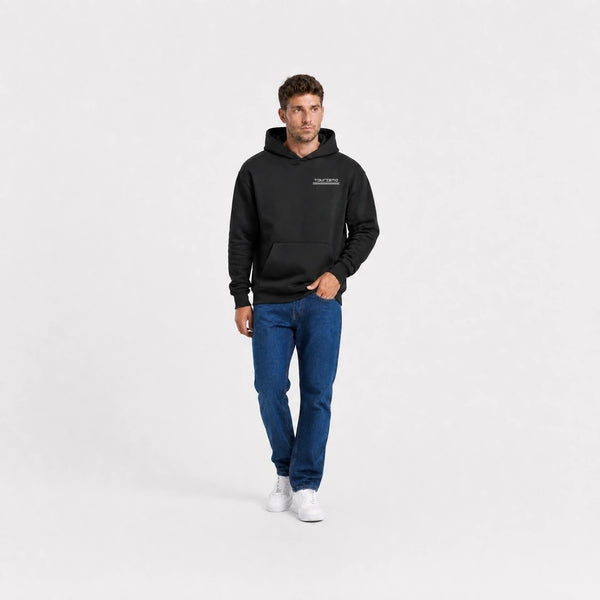 Sweat Chevrolet Chevelle Ss 454 Big Block Authority noir vu de face en plan large avec logo Tourismo