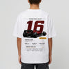 Design Race ID 016 blanc, numéro 16 carbon rouge, flocage haute définition, Tourismo Clothing Junior
