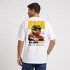T-shirt F1 Ayrton Senna blanc vu de dos avec design Signature McLaren MP4/4