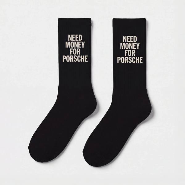 Calcetines Need Money For Porsche, negro