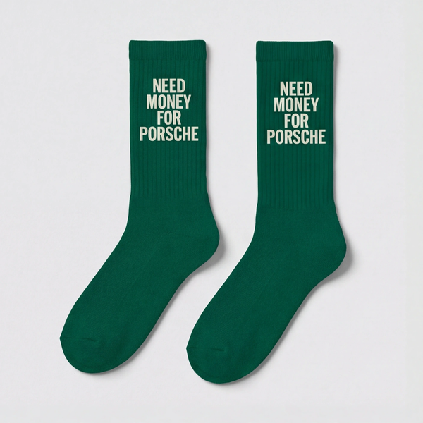 Calcetines Need Money For Porsche, verde botella