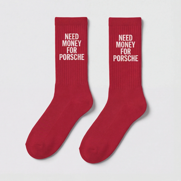 Calcetines Need Money For Porsche, rojo racing