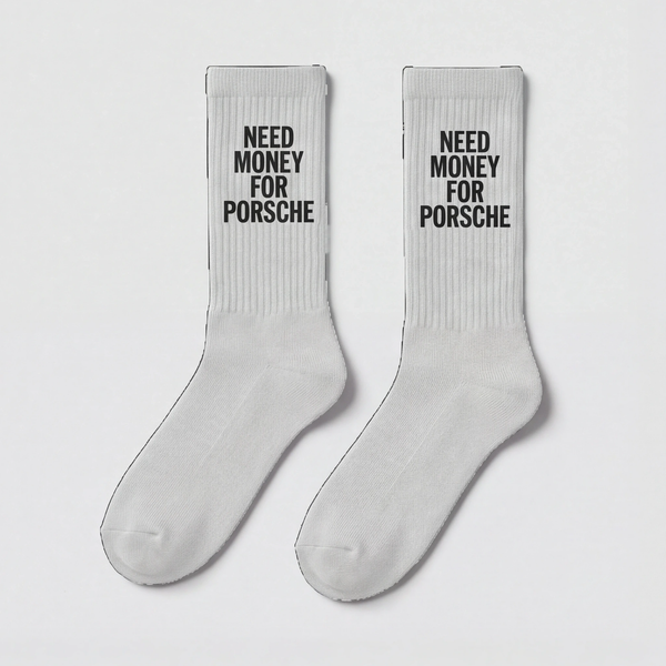 Calcetines Need Money For Porsche, blanco