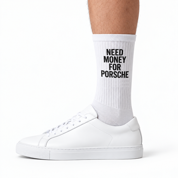 Calcetines Need Money For Porsche, blanco