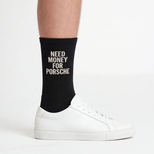 Calcetines Need Money For Porsche, negro