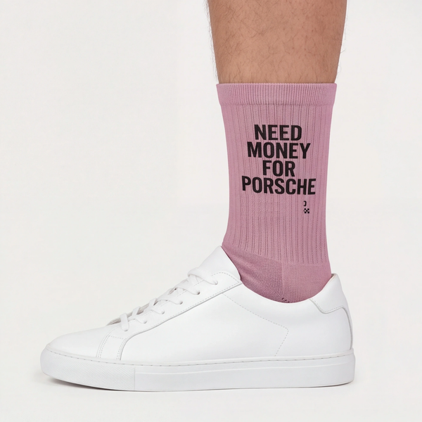 Calcetines Need Money For Porsche, rosa empolvado