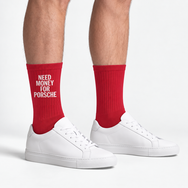 Calcetines Need Money For Porsche, rojo racing