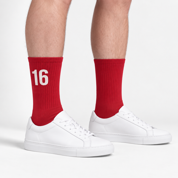 Calcetines Charles Leclerc 16, rojo racing