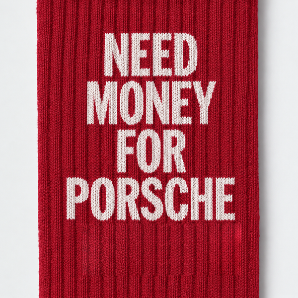 Calcetines Need Money For Porsche, rojo racing