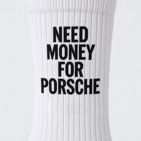 Calcetines Need Money For Porsche, blanco