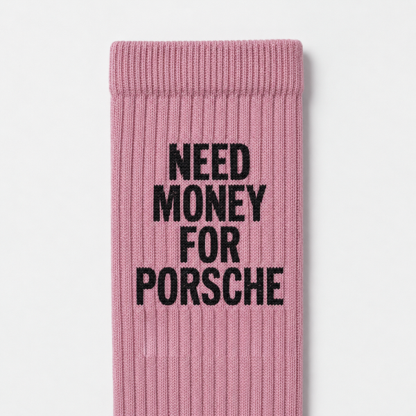 Calcetines Need Money For Porsche, rosa empolvado