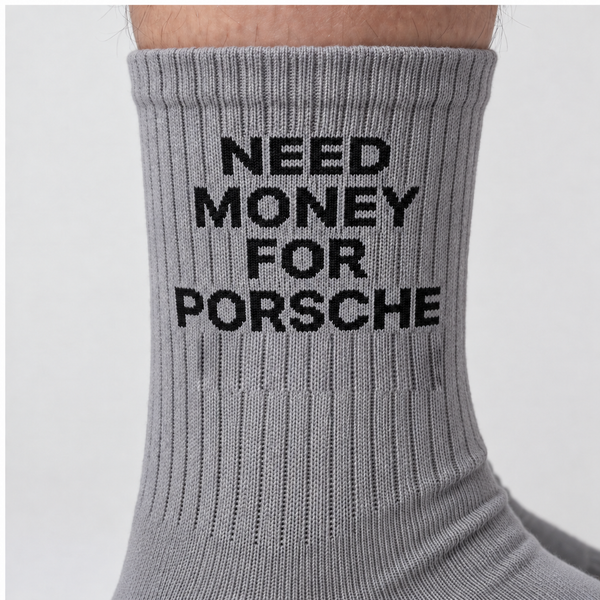 Calcetines Need Money For Porsche, gris