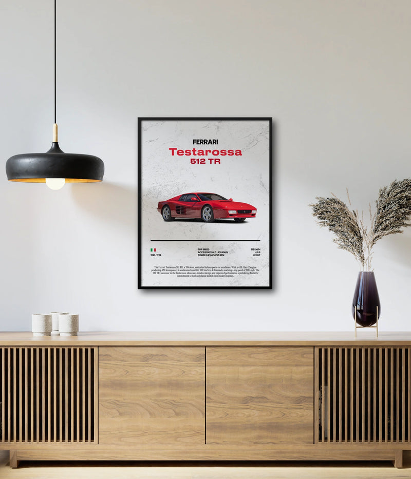 Póster Ferrari Testarossa 512 TR, vista 3