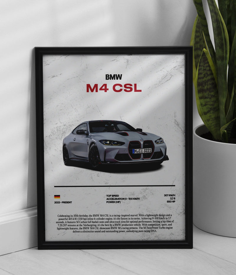Póster BMW M4 CSL, vista 1