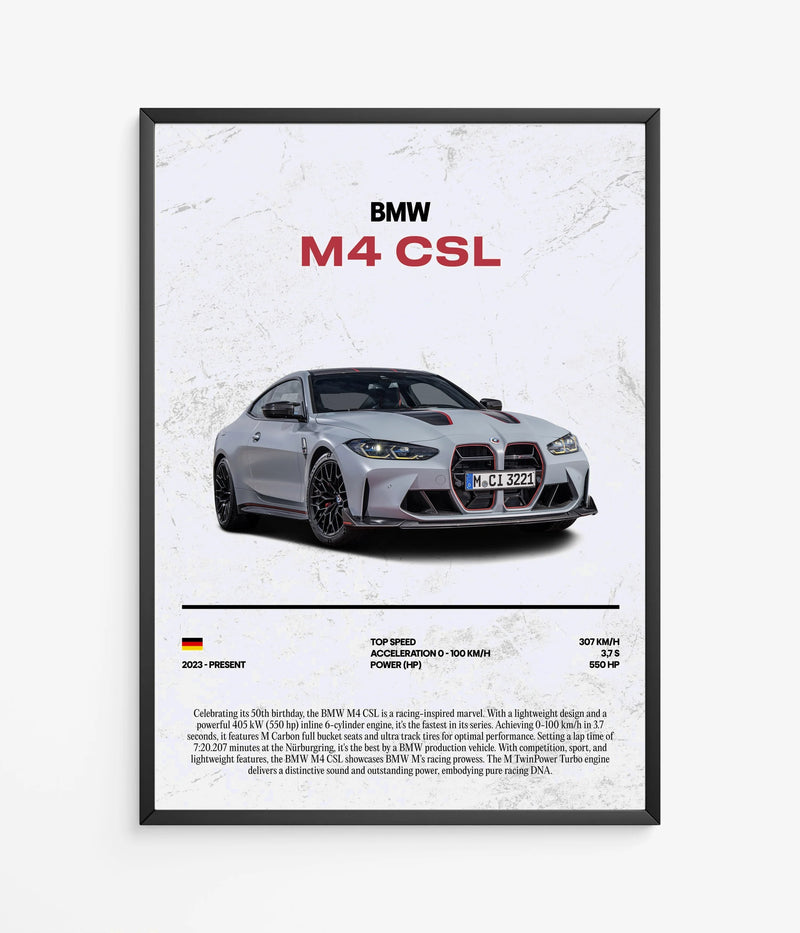 Póster BMW M4 CSL, vista 2