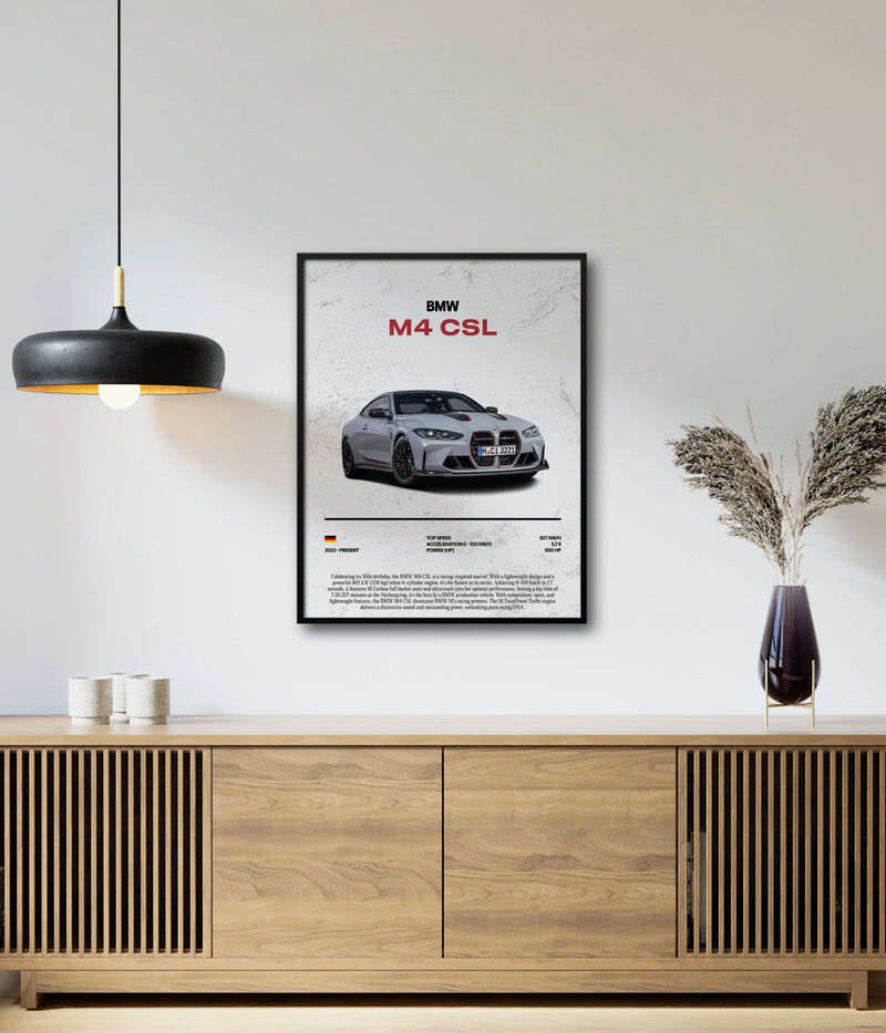Póster BMW M4 CSL, vista 3