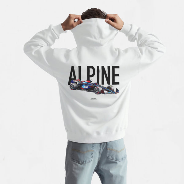 Sweat F1 Alpine bleu/rouge blanc de dos 