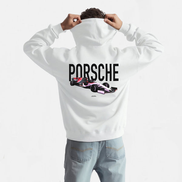 Sweat F1 Porsche rose blancde dos 