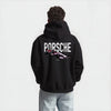 Sweat F1 Porsche rose noir de dos 