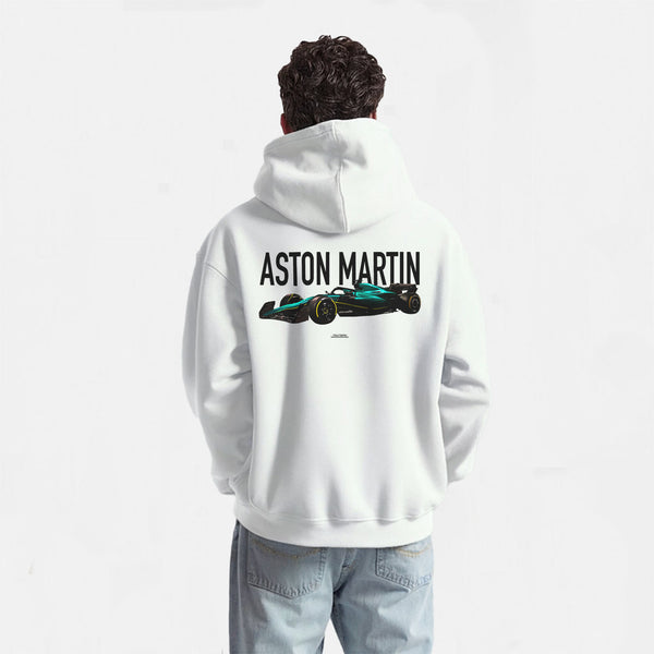 Sweat F1 aston martin verte blanc de dos 