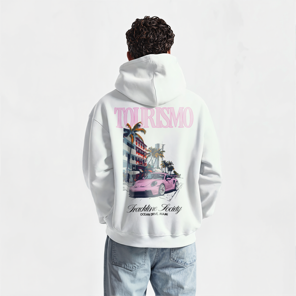 Sweat Porsche GT3RS Miami Blanc Rose de Dos