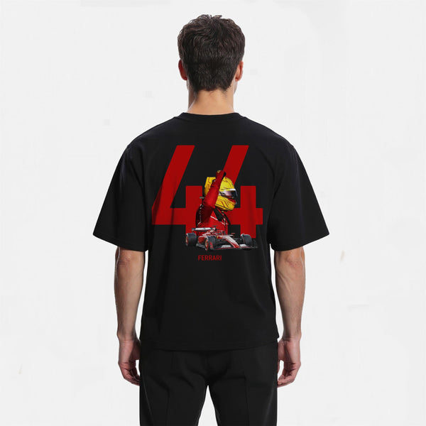 T-shirt F1 Ferrari Lewis Hamilton noir de dos 