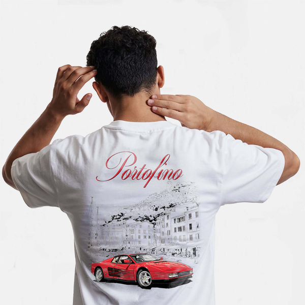 T-shirt ferrari Testarossa blanc de dos 