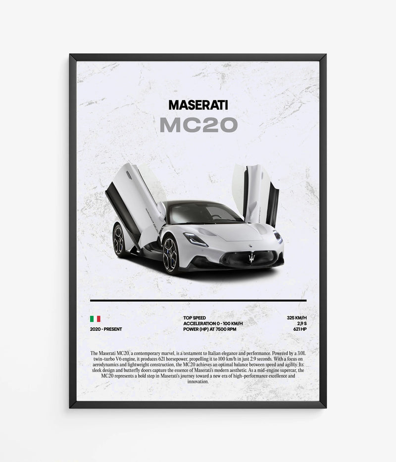 Póster Maserati MC20, vista 2