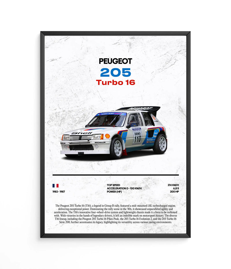 Póster Peugeot 205 Turbo 16, vista 2