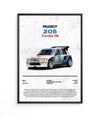 Póster Peugeot 205 Turbo 16