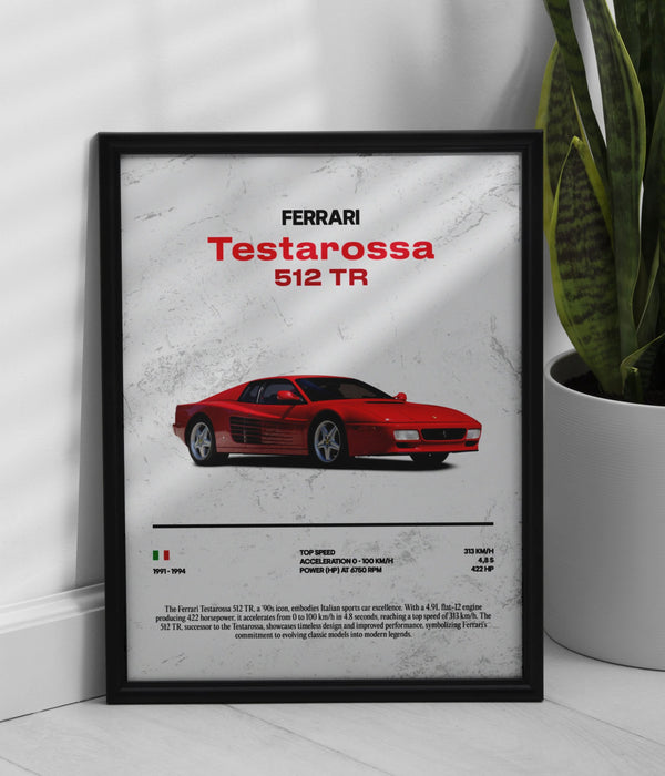 Póster Ferrari Testarossa 512 TR