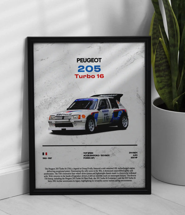 Póster Peugeot 205 Turbo 16