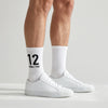 Calcetines Ayrton Senna 12, temporada 1988 blanco, puestos, el par de frente
