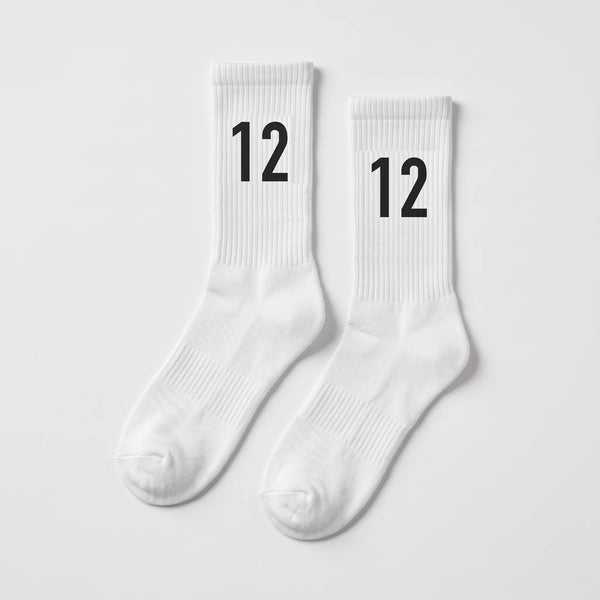 Calcetines Kimi Antonelli 12 blanco, el par en plano