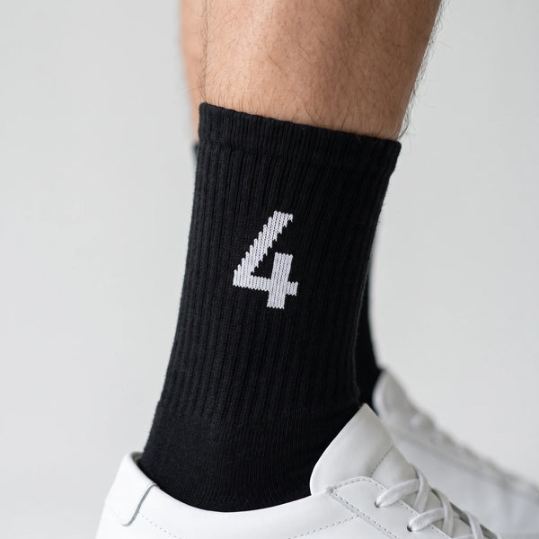 Calcetines Lando Norris 4 negro, primer plano del motivo tejido