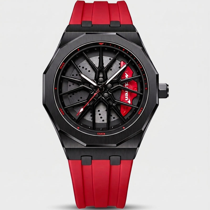 Reloj McLaren 720 de frente, esfera llanta 3D giratoria