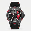 Reloj Audi RS 3, negro y rojo, vista frontal