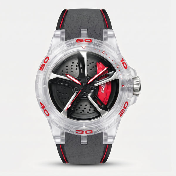 Reloj Audi RS 3, color transparente y rojo