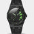 Reloj Audi R8, caja octogonal negra, pinza verde, vista frontal