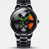Reloj Nissan Silvia S15, esfera llanta, pinza naranja, vista frontal