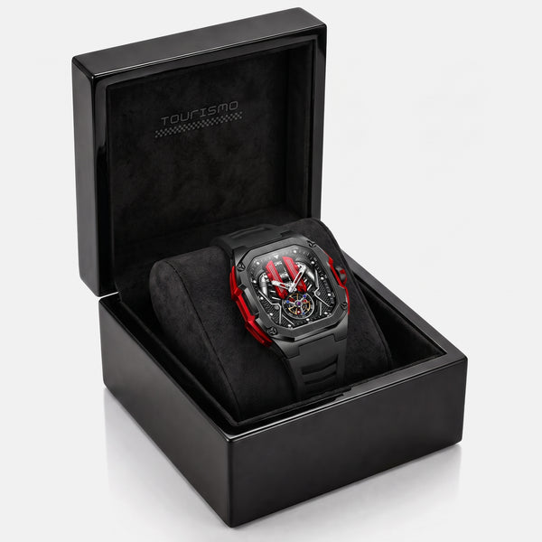 Reloj motor V12 en su caja Tourismo